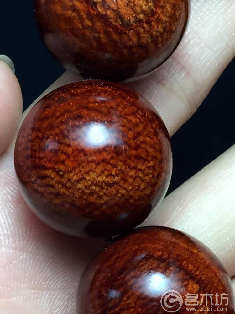 小叶紫檀龙鳞纹手串270度大龙鳞珠子细节图片