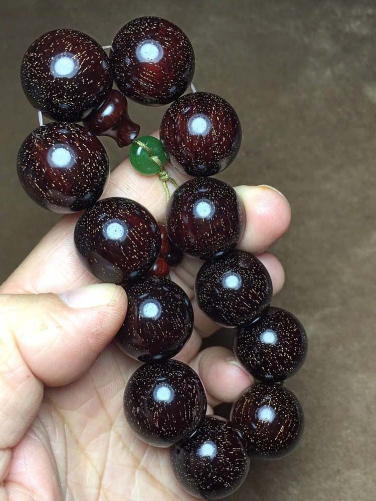 印度小叶紫檀满天星满金星手串2.0-12颗- 名木坊 印度小叶紫檀满天星满金星手串2.0-12颗- 名木坊